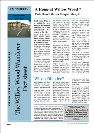 Fact Sheet - Park Home Living
